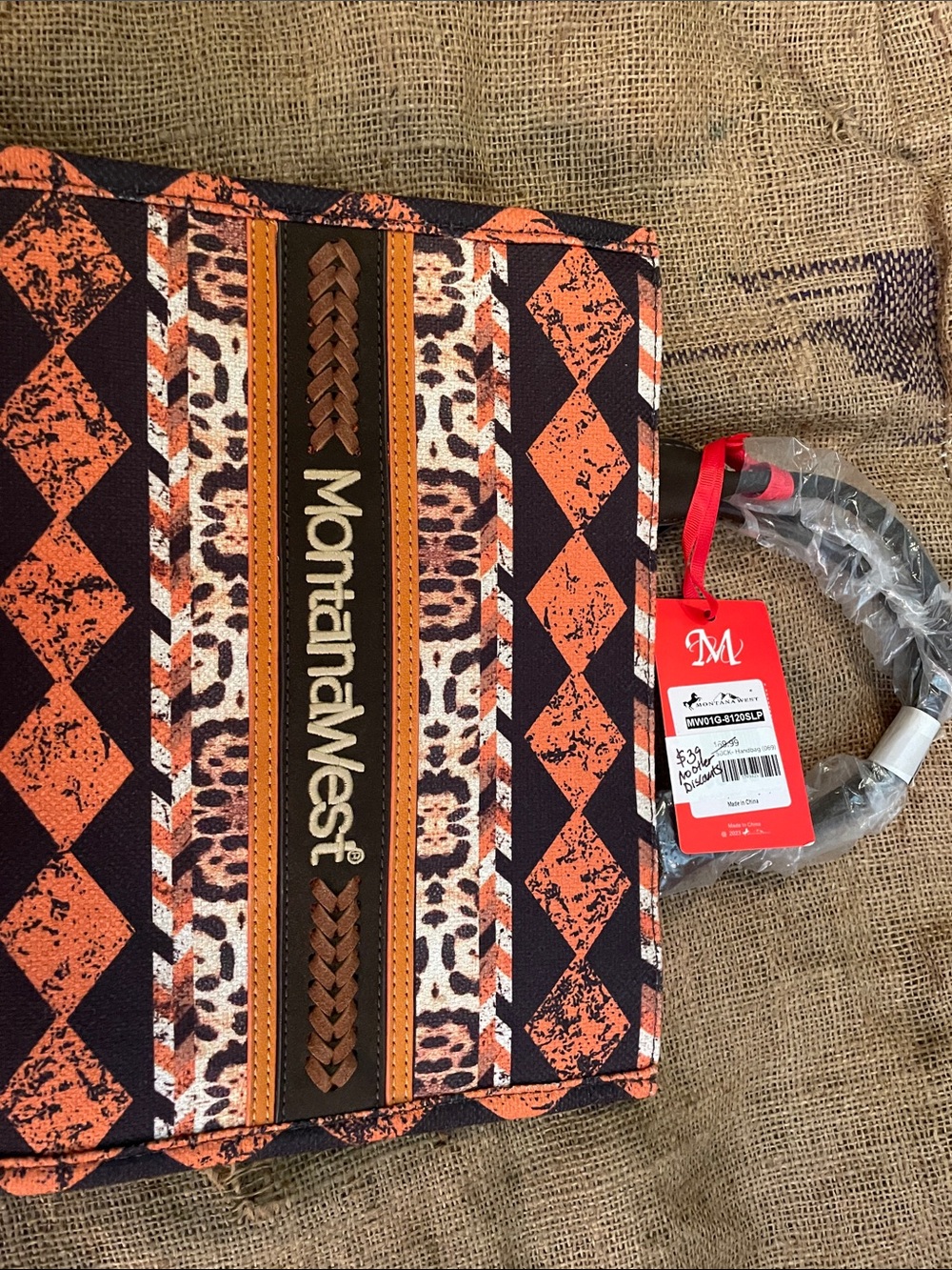 Montana West Orange & Brown Patterned Men’s Card & Key Pouch